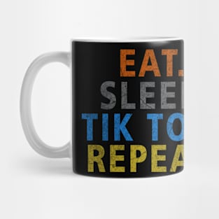 Eat Sleep tiktok Repeat retro vintage colors Mug